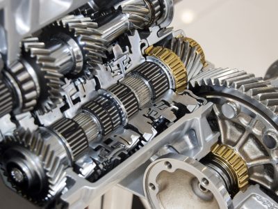 Automotive transmission gearbox with lots of details